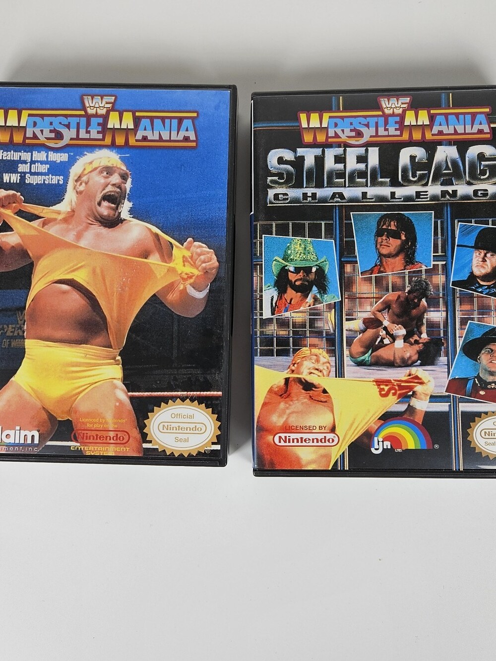 Lot Of 2 Nitendo Wrestling Games Wrestlemania 1988 Steel Cage 1992
